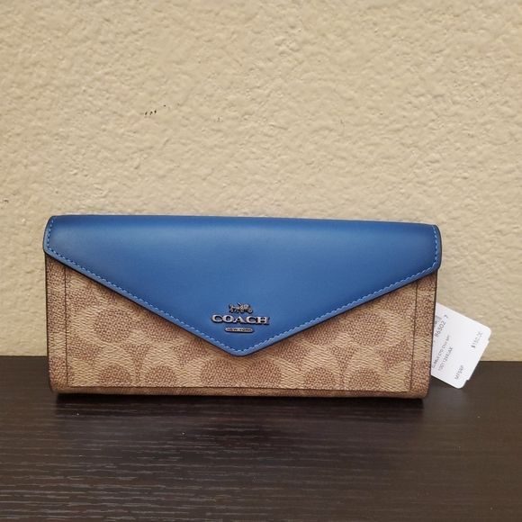 Coach  Soft Wallet In Colorblock Signature Canvas - Picture 4 of 9
